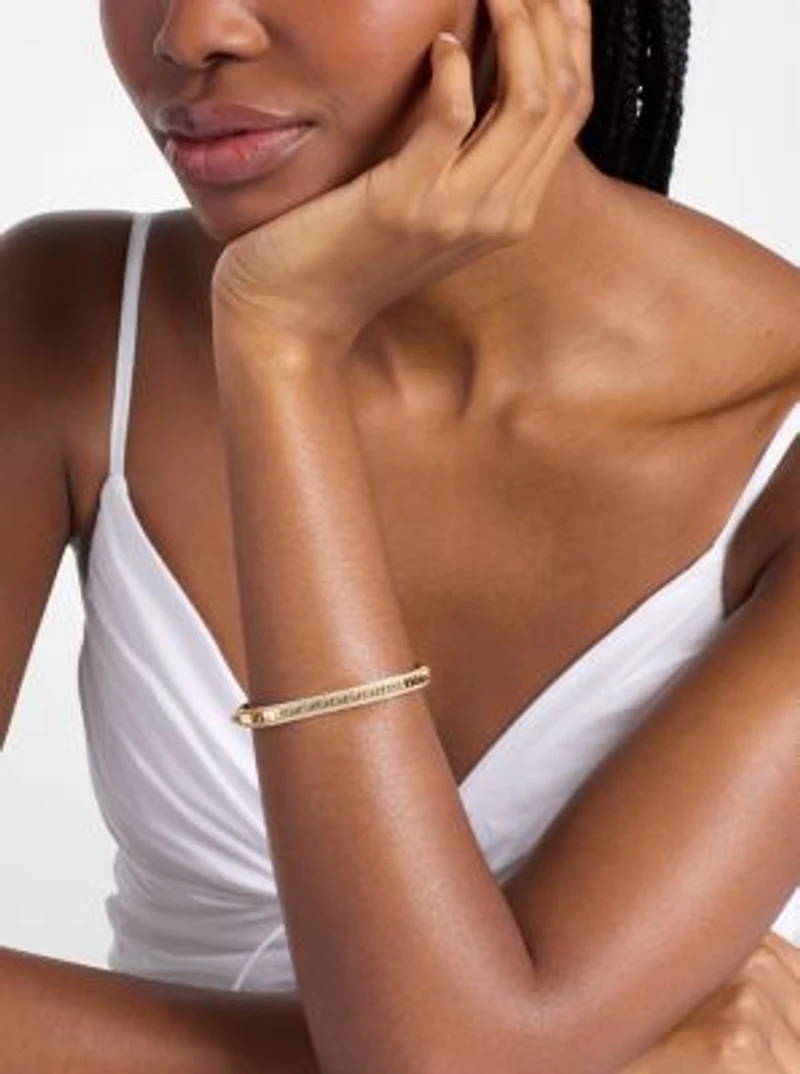 Pavé Gold-Tone Brass Bracelet