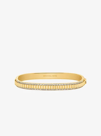 Pavé Gold-Tone Brass Bracelet