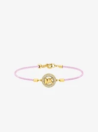 Pavé Gold-Tone Logo Corded Bracelet
