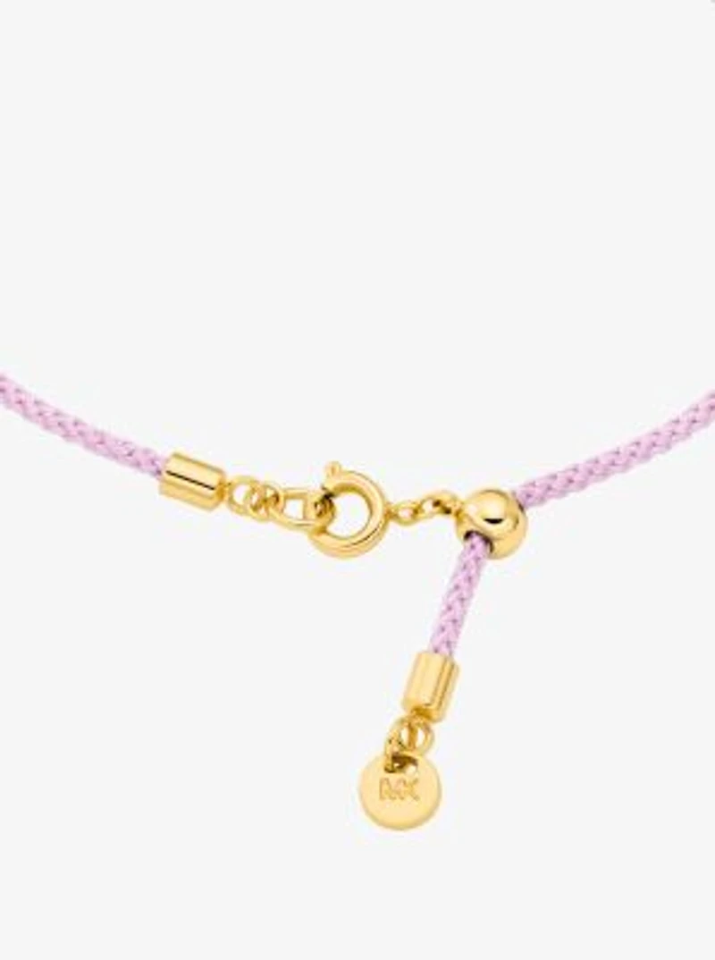 Pavé Gold-Tone Logo Corded Bracelet