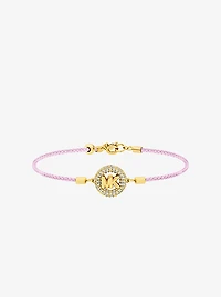 Pavé Gold-Tone Logo Corded Bracelet