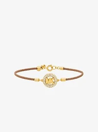 Pavé Gold-Tone Logo Corded Bracelet