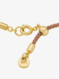 Pavé Gold-Tone Logo Corded Bracelet