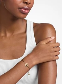 Pavé Gold-Tone Logo Corded Bracelet