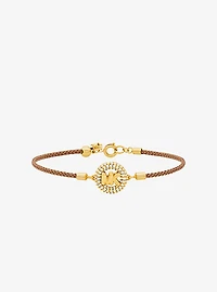 Pavé Gold-Tone Logo Corded Bracelet