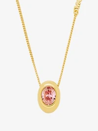 Oval Stone Pendant Necklace