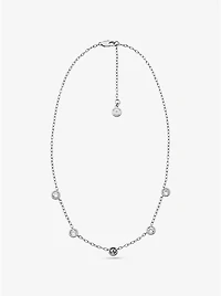 Logo Bezeled Pavé Necklace