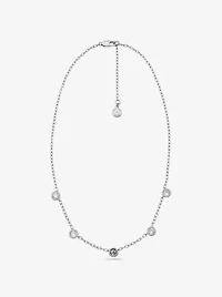 Logo Bezeled Pavé Necklace