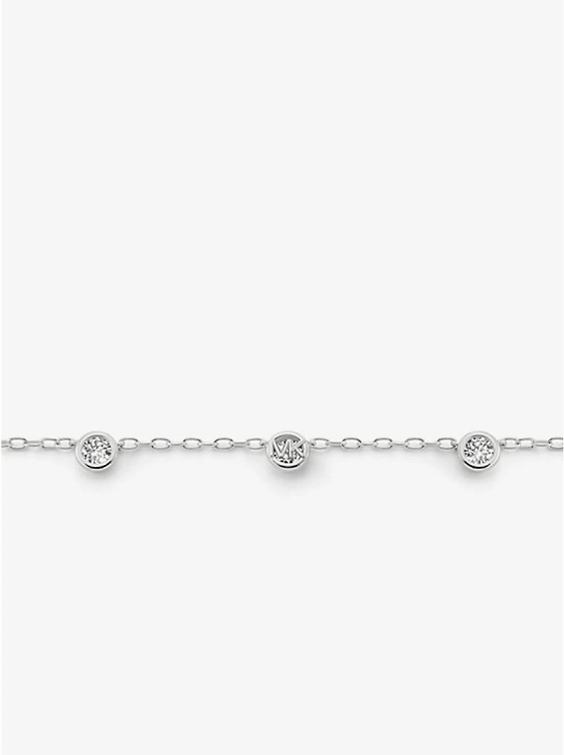 Logo Bezeled Pavé Necklace