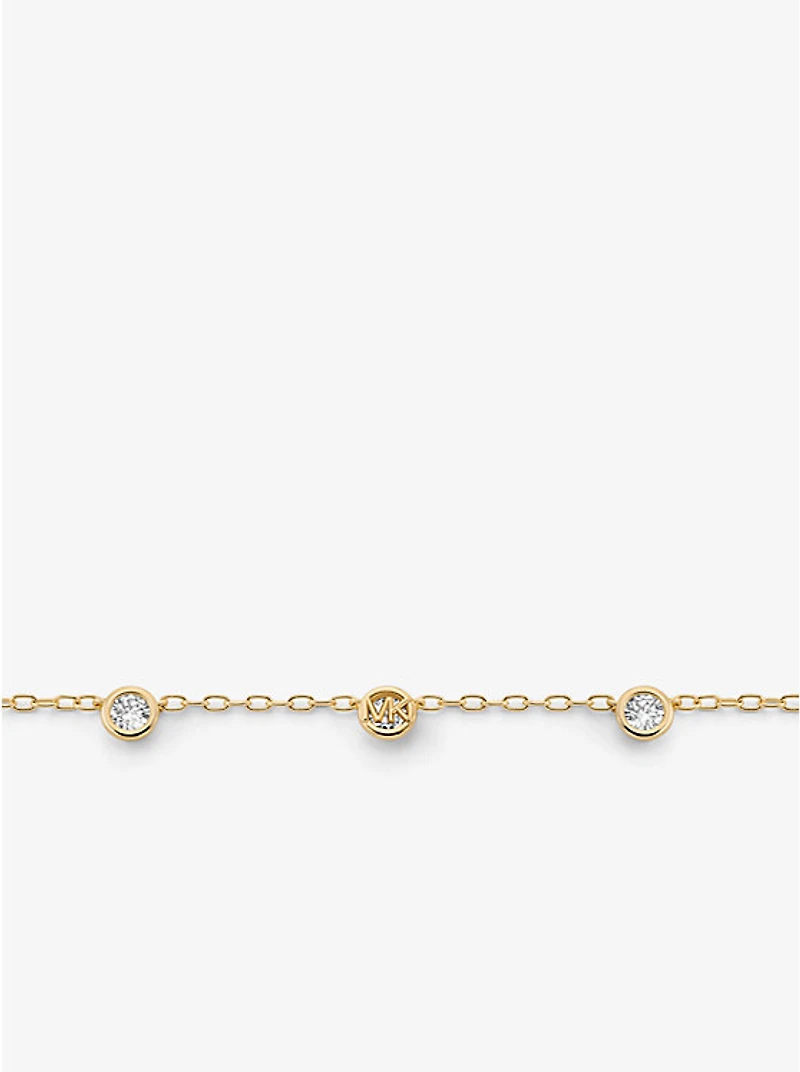 Logo Bezeled Pavé Necklace