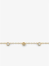 Logo Bezeled Pavé Necklace