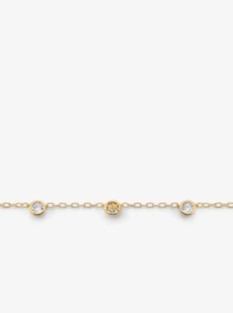 Logo Bezeled Pavé Necklace