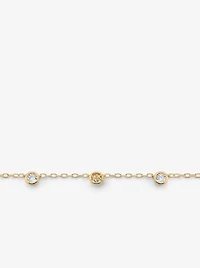 Logo Bezeled Pavé Necklace