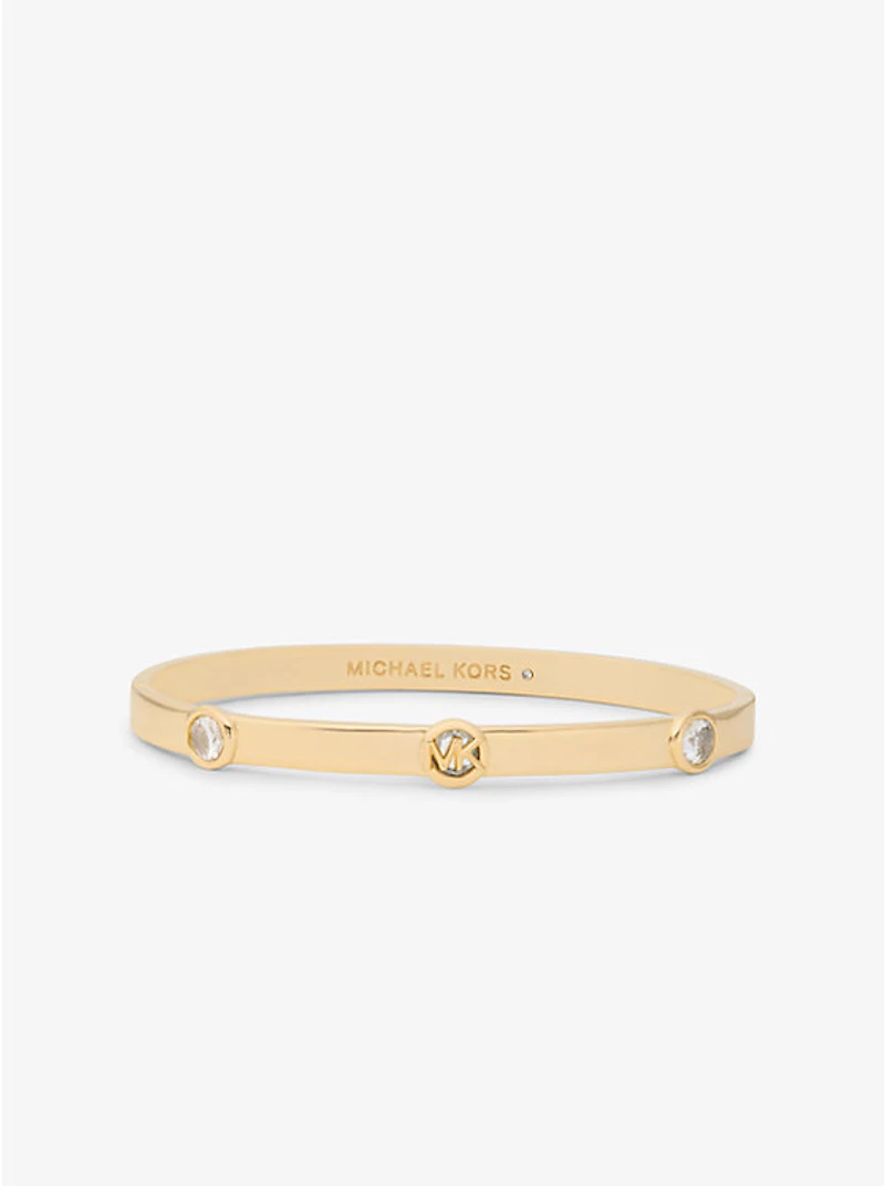 Logo Bezeled Pavé Bangle