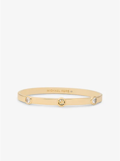 Logo Bezeled Pavé Bangle