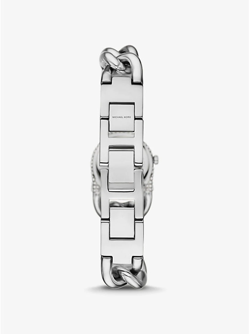 Petite Pavé Silver-Tone Chain-Link Watch
