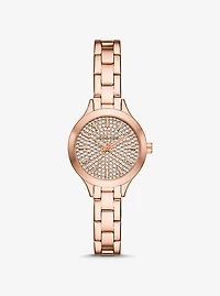 Mini Aspyn Pavé Rose Gold-Tone Watch