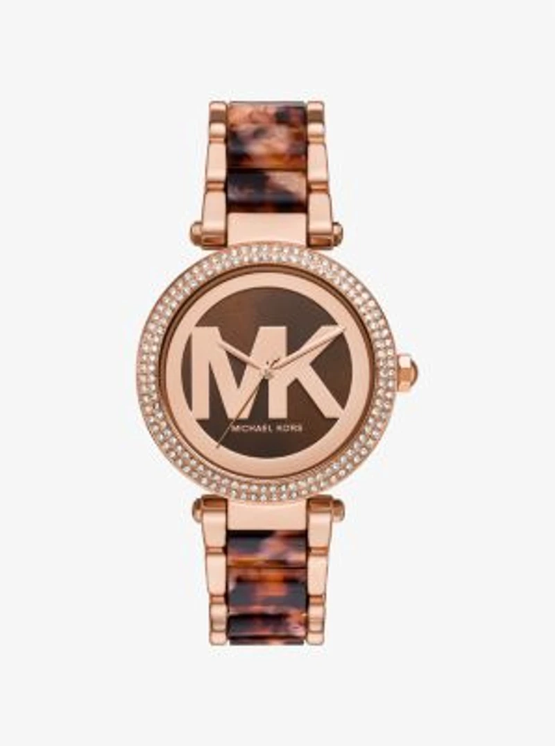 Parker Pavé Rose Gold-Tone and Acetate Watch