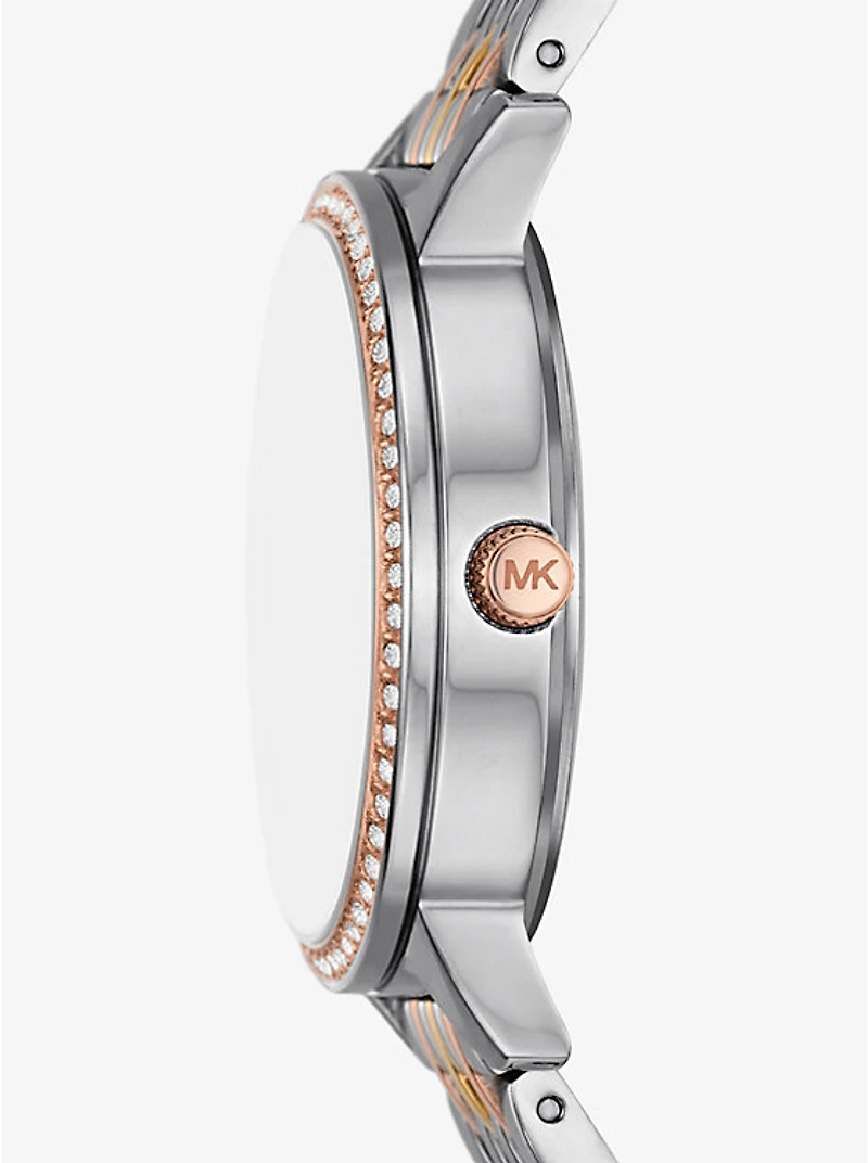 Melissa Pavé Tri-Tone Watch