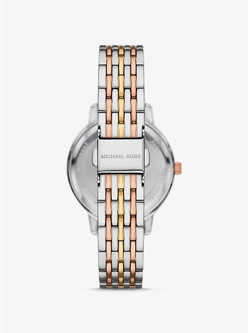 Melissa Pavé Tri-Tone Watch