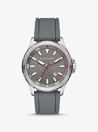 Oversized Bowen Gray-Tone and Silicone Watch