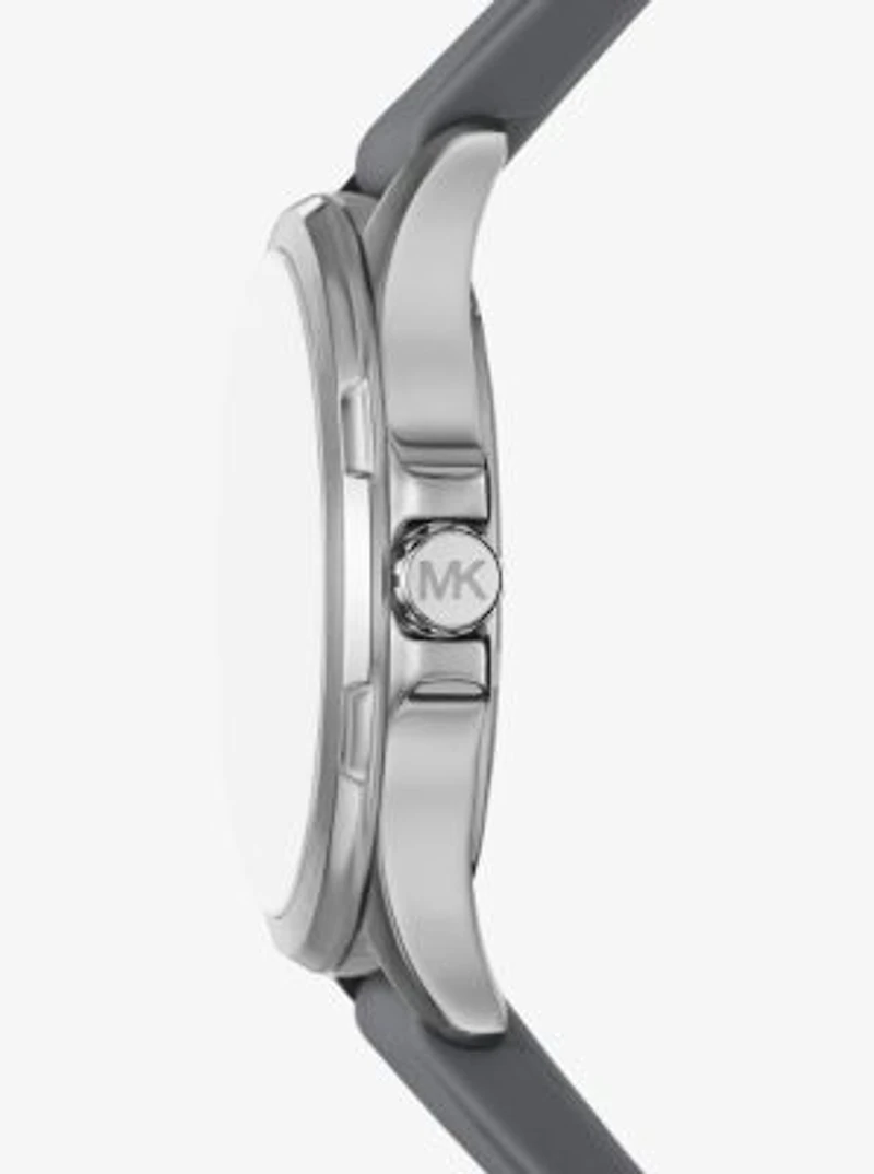 Oversized Bowen Gray-Tone and Silicone Watch