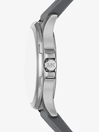 Oversized Bowen Gray-Tone and Silicone Watch