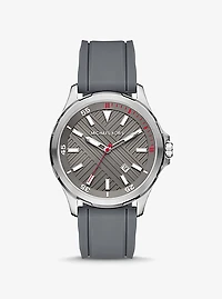 Oversized Bowen Gray-Tone and Silicone Watch