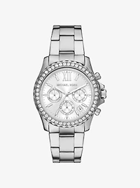Oversized Everest Pavé Silver-Tone Watch