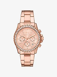 Oversized Everest Pavé Rose Gold-Tone Watch