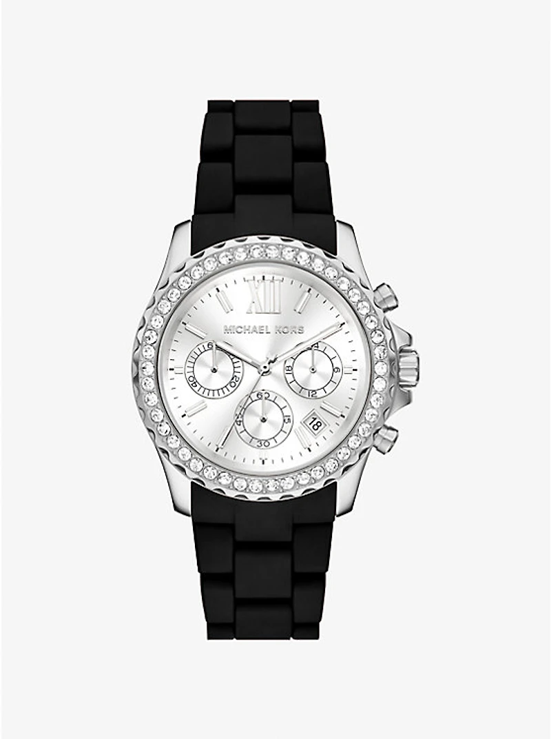 Oversized Everest Pavé Silver-Tone Watch