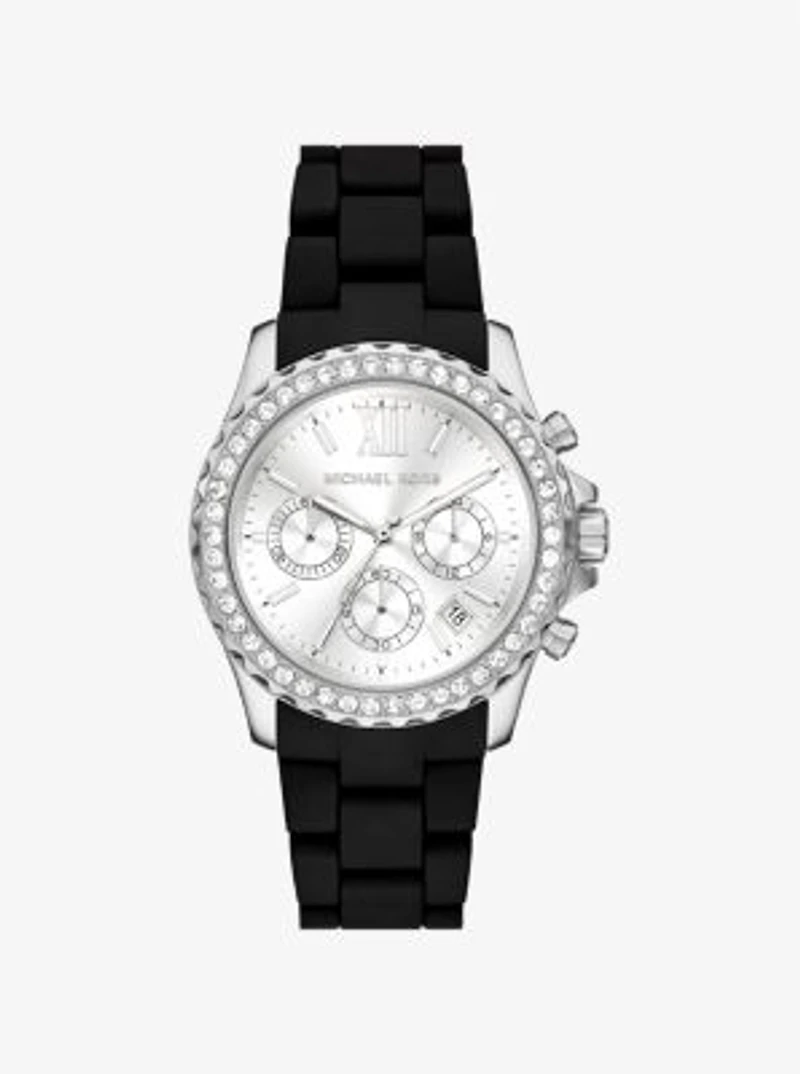 Oversized Everest Pavé Silver-Tone Watch