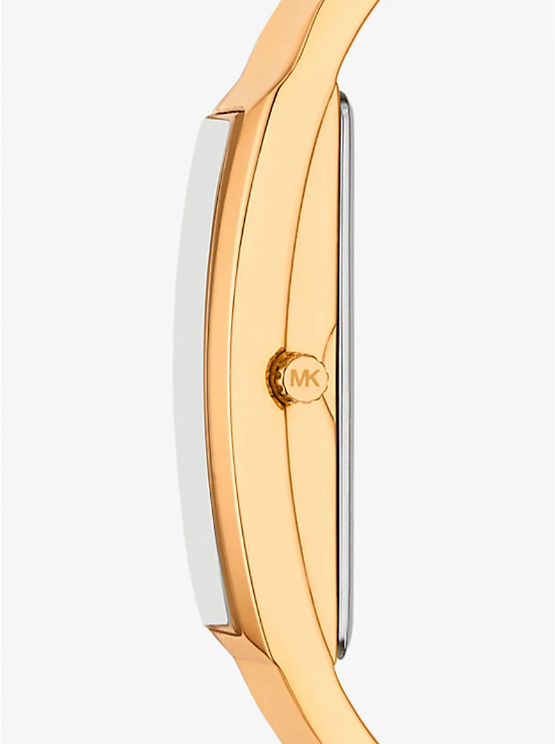 Yazmeen Gold-Tone Bangle Watch