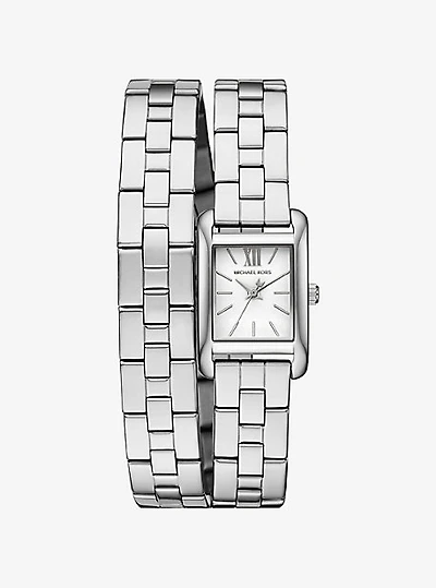 Mini Monroe Silver-Tone Double Wrap Watch