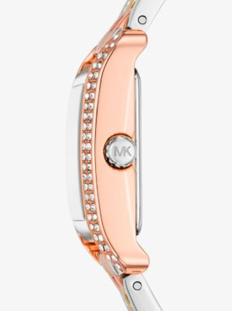 Mini Monroe PavÃ© Tri-Tone Watch