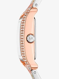 Mini Monroe PavÃ© Tri-Tone Watch