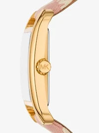 Monroe Gold-Tone and Logo Jacquard Watch