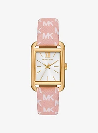 Monroe Gold-Tone and Logo Jacquard Watch