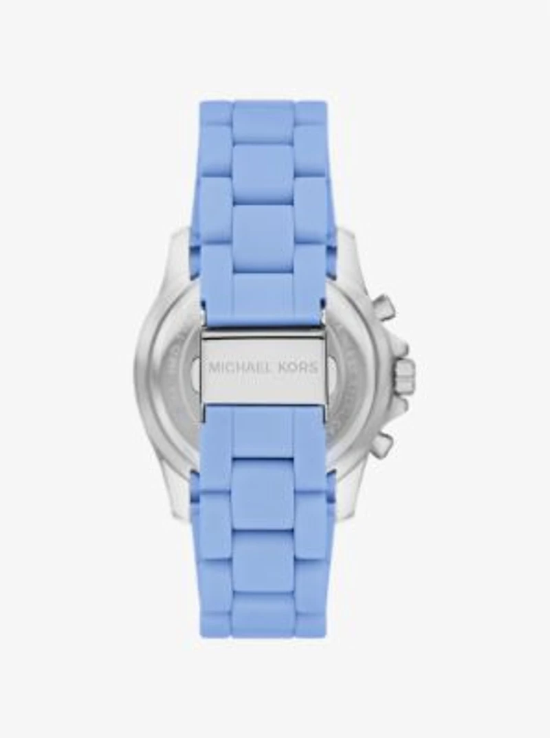 Everest Pavé Silver-Tone and Silicone Watch