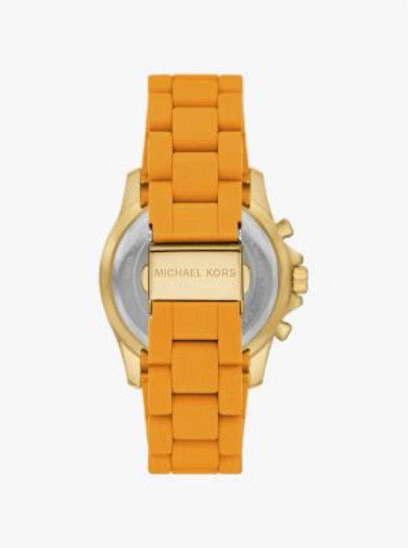 Everest Pavé Gold-Tone and Silicone Watch