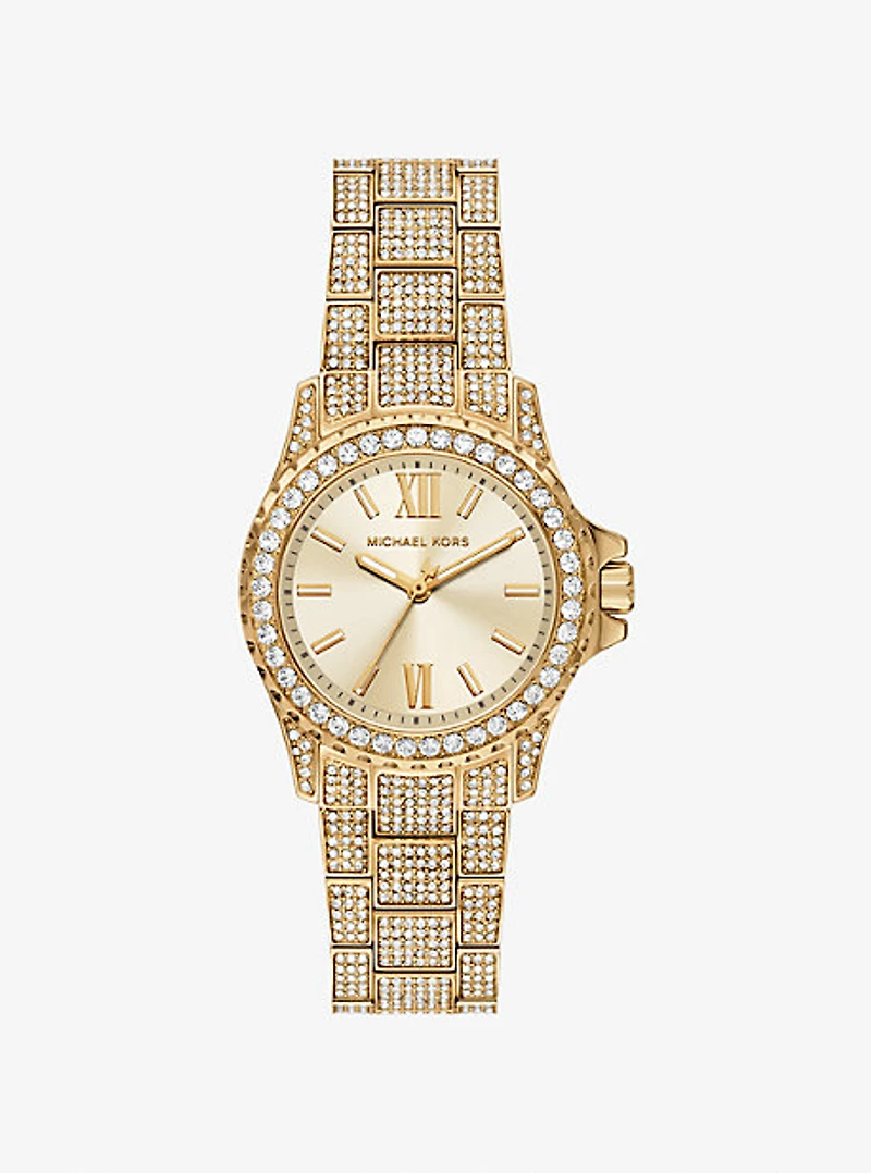 Mini Everest Pavé Gold-Tone Watch
