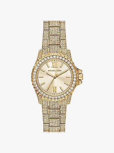 Mini Everest Pavé Gold-Tone Watch