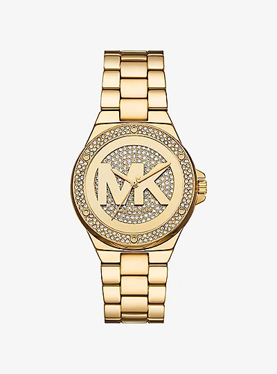 Lennox Pavé Gold-Tone Watch