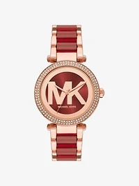 Parker Pavé Rose Gold-Tone and Acetate Watch