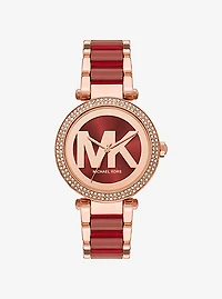 Parker Pavé Rose Gold-Tone and Acetate Watch