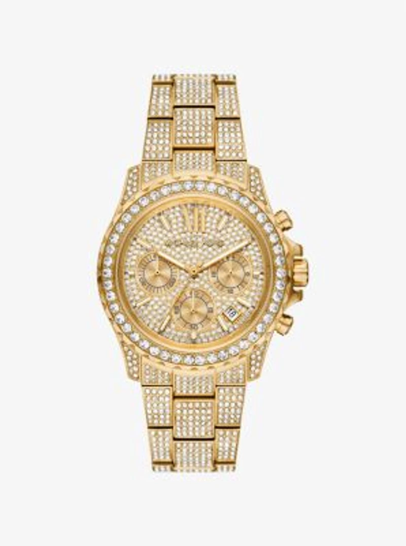 Oversized Everest Pavé Gold-Tone Watch