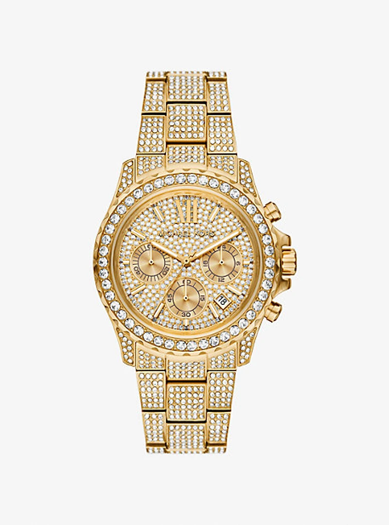 Oversized Everest Pavé Gold-Tone Watch