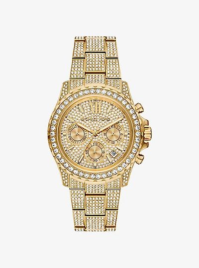 Oversized Everest Pavé Gold-Tone Watch