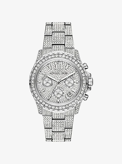 Oversized Everest Pavé Silver-Tone Watch
