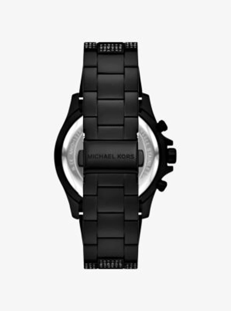 Oversized Everest Pavé Black-Tone Watch